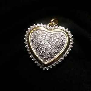 Gold tone diamond(?) Pendant